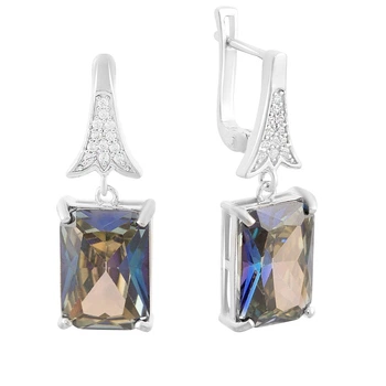 Серебряные серьги с мистик топазом 24.12ct (2163831)