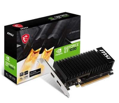 Видеокарта MSI GeForce GT 1030 2GHD4 LP OC 2GB DDR4 (GT 1030 4GHD4 LP OC) EU