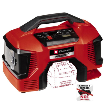 Компресор Einhell акум PRESSITO 18/21, 18В, PXC, 14-9 та 6 л/хв, 10.5 бар (4020467)