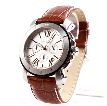 Часы Pierre Cardin PC100691F01 в цветовой гамме серебристый/коричневый.