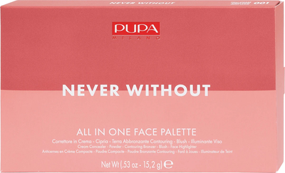 Paleta do twarzy Pupa Never Without 001 Light Skin 15.2 g (8011607336418)