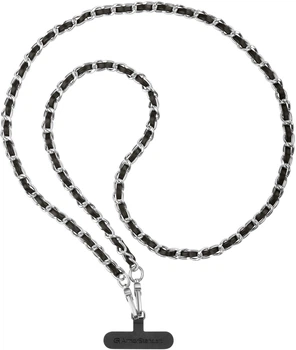 Ремешок для смартфона ArmorStandart Leather Chain link Polished Silver/Black (ARM77033)