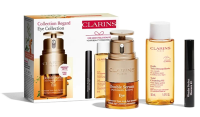 Zestaw kosmetyków Clarins Eye Value Pack serum pod oczy 15 ml + tusz do rzęs 3 ml + olejek oczyszczający 30 ml + kosmetyczka (3666057194641)