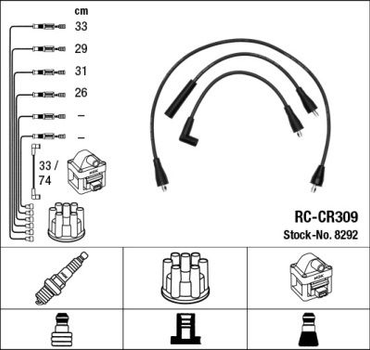 Комплект кабелiв запалювання NGK (RC-CR309)