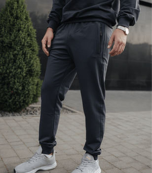 Спортивные штаны на манжетах, карманы на молнии - HECTOR - 17475 - XXL - Moonlight Blue