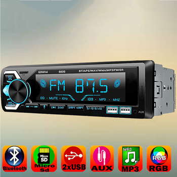 Автомагнітола 1din 2xUSB Bluetooth RGB-підсвітка DIVX MP3 AV-in BT550