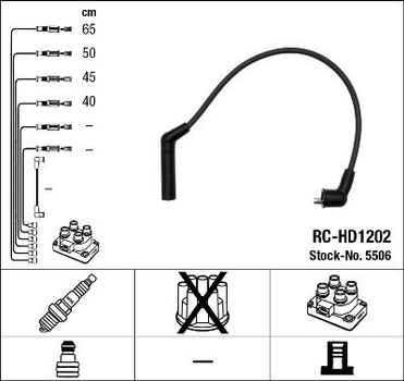 Комплект кабелiв запалювання NGK (RC-HD1202)