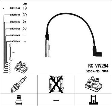 Комплект кабелей зажигания NGK (RC-VW254)