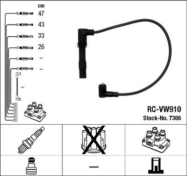 Комплект кабелей зажигания NGK (RC-VW910)