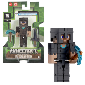 Набір Mattel Minecraft фігурка 3.25" Steve in Netherite Armor + аксесуари (194735193677)