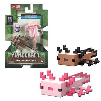 Zestaw Mattel Minecraft figurka 3.25" Axolotls + akcesorium (194735194438)