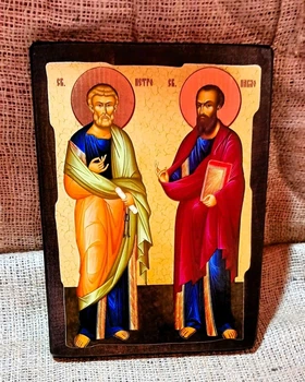 Икона Петр и Павел (на дереве) 130*170 мм