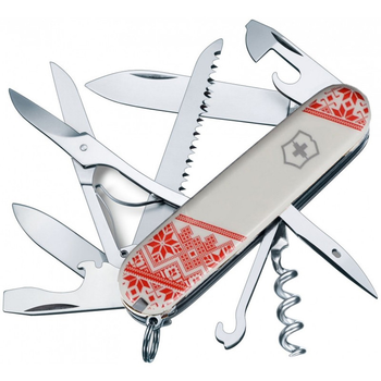 Ніж Victorinox Huntsman Ukraine 91мм/15функ/Вишиванка/білий