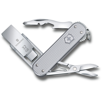 Ніж Victorinox Jetsetter@work 58 мм/6 функцій/USB 3.0/3.1 32 Гб/сріблястий, блістер