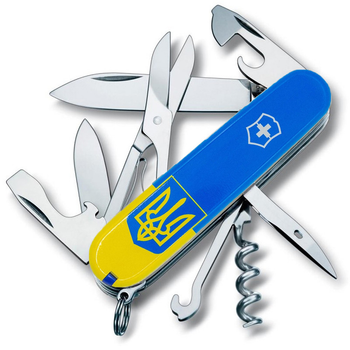 Нож Victorinox Climber Ukraine 91мм/14функ/Герб на Флаге верт/желто-синий