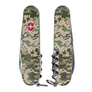 Нож Victorinox Spartan Army 91 мм/12 функ/пиксель зеленый с красн.лого