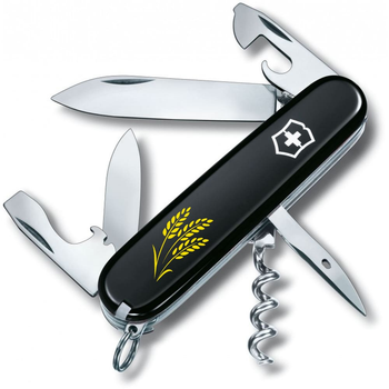 Нож Victorinox Spartan Ukraine 91мм/12функ/Колосья пшеницы желтые/черный