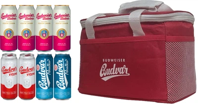 Подарочный набор пива Budweiser Budvar Original Czech Lager 5% 0.5 л x 4 шт. + Budvar Vycepni 4% 0.5 л x 2 шт. + Budvar Nealko 0.5% 0.5 л x 2 шт. + термосумка (8594403702262)