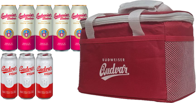 Подарочный набор пива Budweiser Budvar Original Czech Lager 5% 0.5 л x 5 шт. + Budvar Vycepni 4% 0.5 л x 3 шт. + термосумка (8594403703375)
