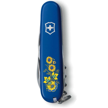 Нож Victorinox Spartan Ukraine 91мм/12функ/цветы в укр.стиле/синий