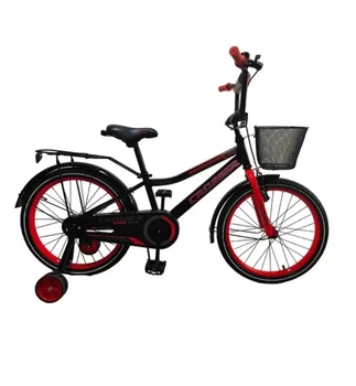 Детский двухколесный велосипед Rocky Crosser-13 12" с корзинкой и доп. колесиками Красный