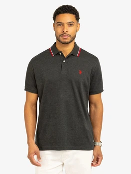 Поло довге чоловіче U.S. Polo Assn 11C578-9800A(Black Heather) XL Чорне (786660738995)