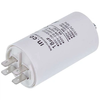 Пусковой конденсатор для стиральной машины CBB60 18uF 450V 40x70mm (под гайку, 4 клеммы)