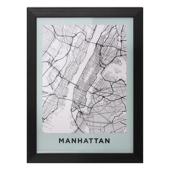 Mapa miasta Atmosphera ścienna w ramce Manhattan 18 x 24 cm (3560232743016)