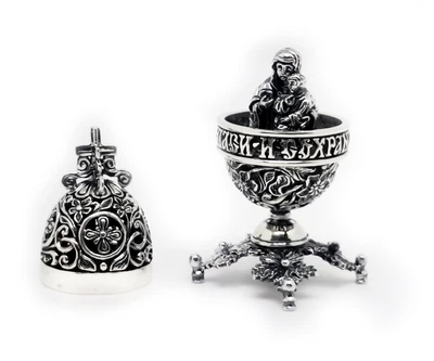 Свічник яйце Ideale 1025-IDE “Святогірська Божа Матір” 1025-IDE Ideale Срібний (Silver)