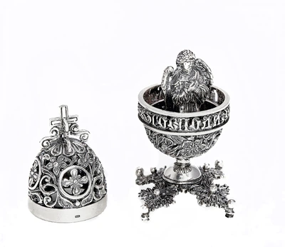 Свічник яйце Ideale 1003-IDE “Ангел-охоронець” 1003-IDE Ideale Срібний (Silver)