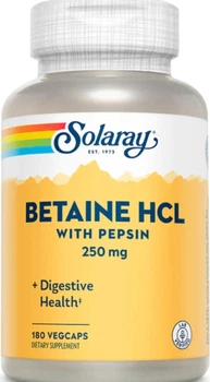 Бетаїн і пепсін Solaray Betaine HCl 250mg 180 vcaps
