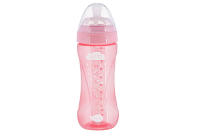 Пляшка для годування Nuvita Mimic Cool 330мл, 4міс+, антиколікова, рожевий (NV6052PINK)
