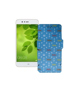 Чохол-книжка з екошкіри для телефону Huawei Nova 2 Plus Фешн блакитний