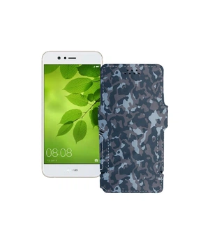 Чохол-книжка з екошкіри для телефону Huawei Nova 2 Plus Хаки-синій