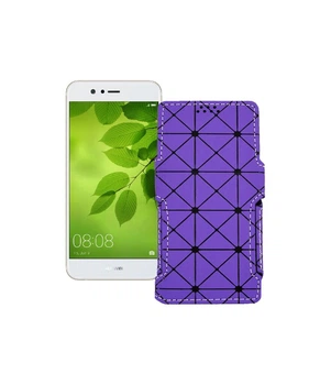 Чохол-книжка з екошкіри для телефону Huawei Nova 2 Plus Фіолетовий ромб