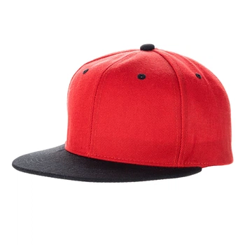 Кепка с прямым козырьком snapback красная с черным козырьком (7984)