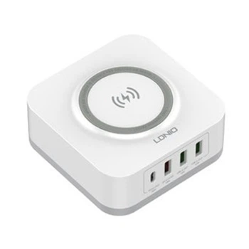 Беспроводное зарядное устройство Ldnio AW004 3 USB/ Type-C QC PD 32W белое