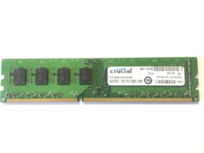 Оперативная память 4 ГБ, DDR3, для ПК, Crucial (1333 МГц, 1.5 В, CL9, CT51264BA1339.M16FMR) Б/У