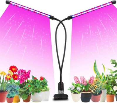 Светодиодная настольная фитолампа 2 LED светильника для растений и рассады на управлении со сменой цвета и таймером