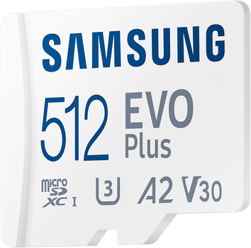 Карта памяти Samsung Evo Plus microSDXC 512GB UHS-I U3 V30 A2 + SD адаптер (MB-MC512SA/EU)