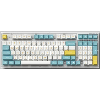 Геймерська бездротова (Bluetooth+2,4G) клавіатура FL ESPORTS FL980 V2 Kailh Box Blueberry Ice Cream Transparent УКР/АНГ (FL980V2-3914)