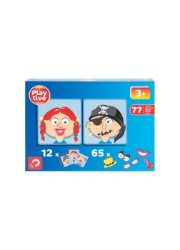 Магнитная головоломка Лица 77 деталей комбинированный Playtive