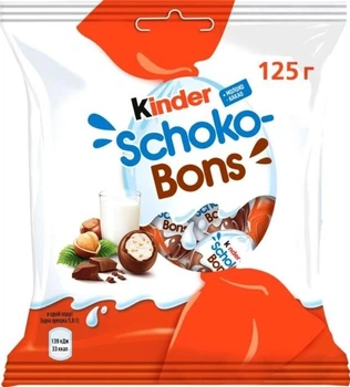 Конфеты Kinder Schoko-Bons с молочно-ореховой начинкой 125 гр