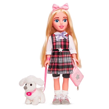 Реалистичная Кукла Kids Hits Beauty star Preppy Girl Девушка с собакой Большая кукла 46 см KH33/003