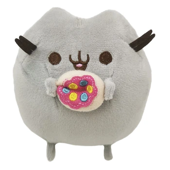 Мягкая игрушка Pusheen cat с пончиком 12х15 см Grey v-12228