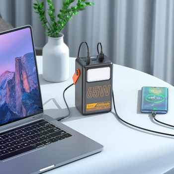 Повербанк для ноутбуків Power Bank Hoco J110A Powerful PD65W 60000 mAh павербанк для зарядки техніки смартфонів потужний з ліхтарем