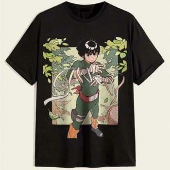 Футболка за мотивами аніме Наруто "Naruto" Rock Lee PG03458 goodreclama S Чорний