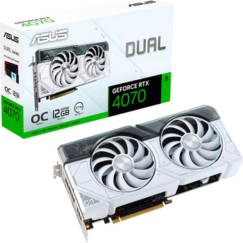 Відеокарта Asus Dual GeForce RTX 4070 White OC Edition 12GB GDDR6X (DUAL-RTX4070-O12G-WHITE) [91607]
