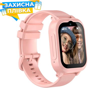 Умные детские смарт часы JETIX G99 со сменным корпусом, GPS и 4G Видеозвонком (Pink)+ Защитная пленка