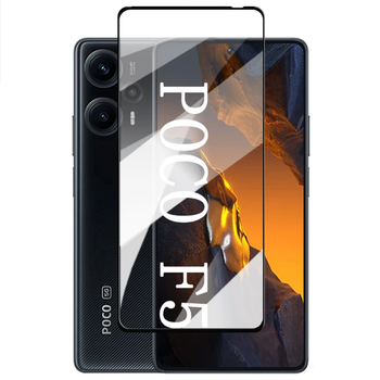 Защитное стекло Fiji Premium для Xiaomi Poco F5 полная проклейка Anti-Static черный